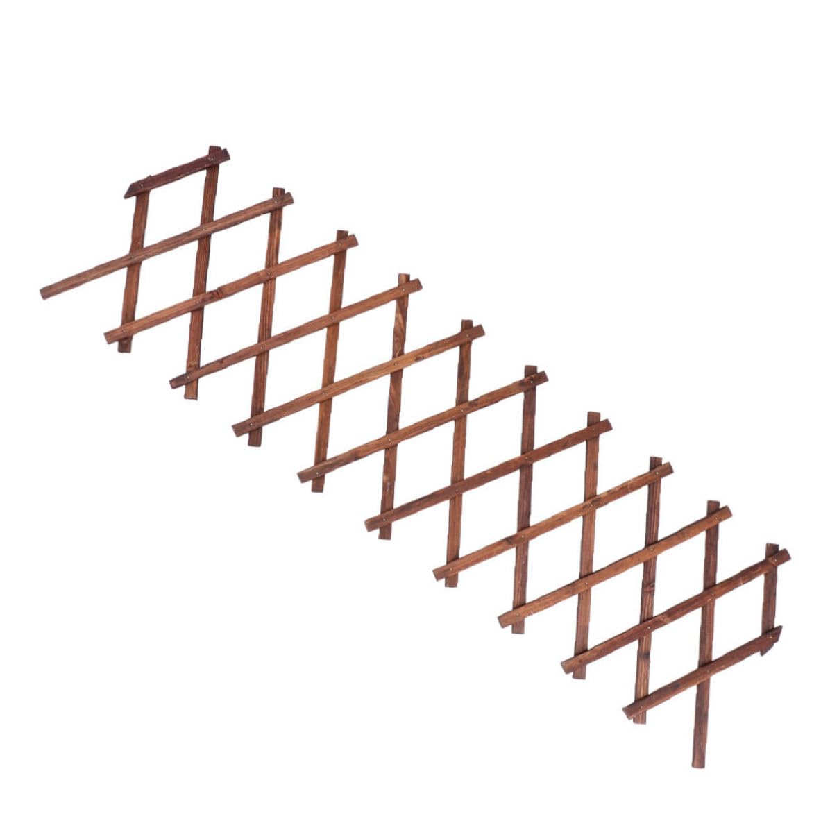 Treillis support bois plantes grimpantes marron extensible pour mur végétalisé extérieur
