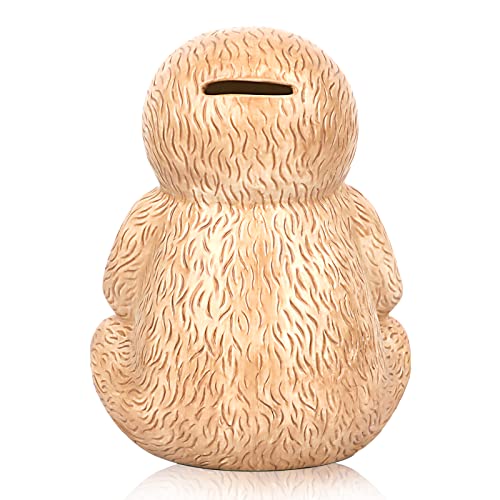 Image of Winsterch Ceramic Piggy Bank, Brown, Sloth Money Bank for Kids & Adults | 7.87 x 5.9 Inches, Large Capacity, Cute, Combines Educational and Decorative Functions, Saving Box Coin Bank Gift for Girls
