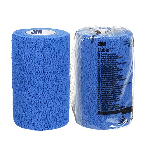 3M Coban 1584B bande de bandage sans colle bleu 10,2 cm pour soulager les entorses