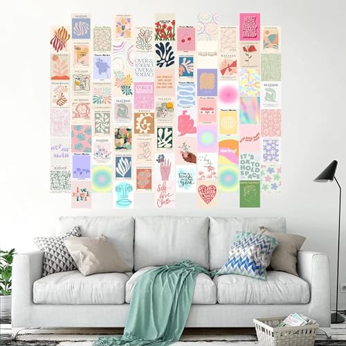Image of Paper 70Pcs Danish Pastel Wall Collage Kit Aesthetic Pictures, Posters Matisse Wall Art Prints Preppy Room Decor 4 inchX6 inch For Teens Girls Women Dorm Bedroom (Danish Pastel Wall Collage Kit)