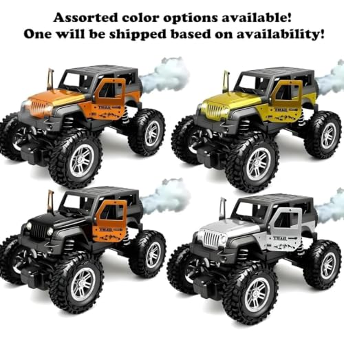 Image of Royal Cellar Defender Climbing Remote Control Car, 1:18 RC Monster Truck 2WD with Dual Spray Smoke, LED Lights, 2.4GHz Long Range, Alloy Body Off Road Car, Type C Rechargeable (Thar)