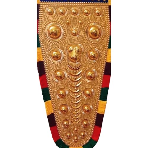 Image of BUNNY BEAR | 5.00 Feet(153 CM) Kerala Nettipattam Wall Hanging | Gold Plated Elephant Caparison | Traditional Kerala Handicraft Decorative Art for Home, Pooja Room & Gift Decor (5.00 FEET)