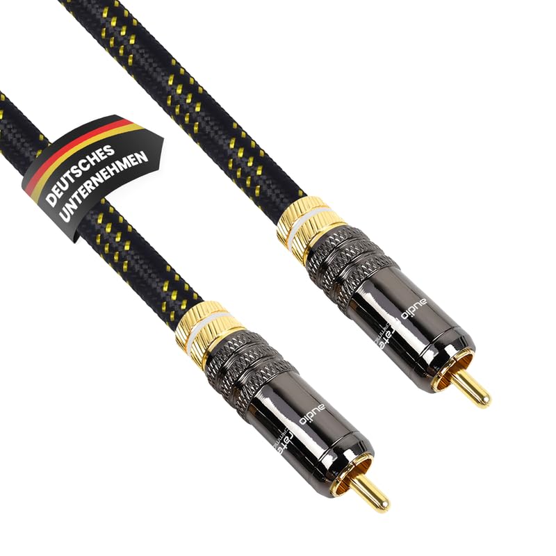 audio pirates by cammica Cinch Kabel 1x RCA Stecker auf 1x RCA Stecker, Audio-Kabel | High-End Audiokabel mit Metallgehäuse & Goldkontakten (3 Meter)