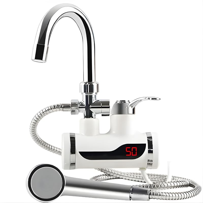 Drumstone (𝐋𝐢𝐦𝐢𝐭𝐞𝐝 𝐓𝐨𝐝𝐚𝐲) 2-in-1 Instant Hot Water Geyser, Dual Hot Water Faucet & Hand Shower, Copper Heating Element, Real-Time LED Temperature Display 𝟏𝟓 𝐘𝐞𝐚𝐫𝐬 𝐖𝐚𝐫𝐫𝐚𝐧𝐭𝐲-image-12