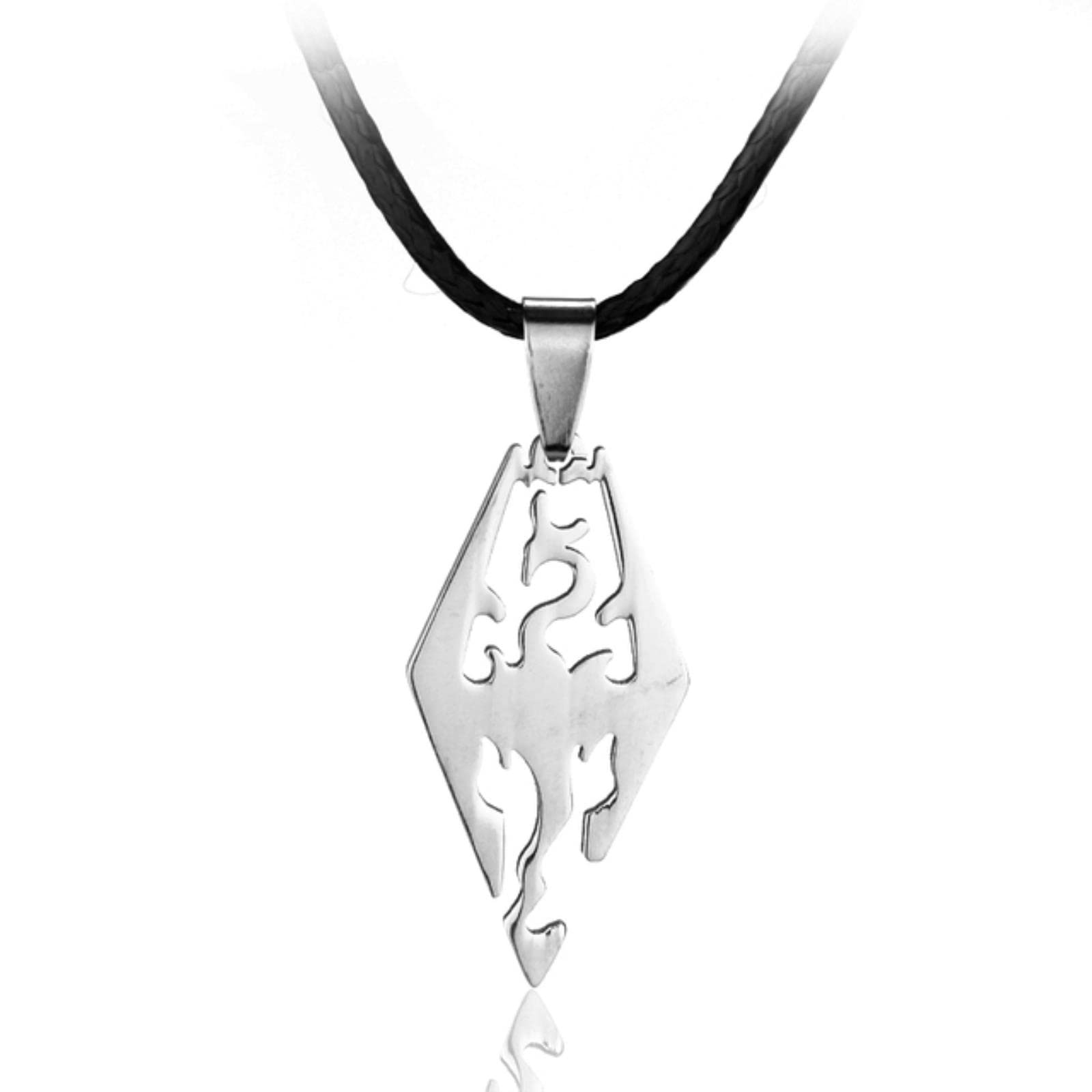 XJruixi Movie Jewelry Stainless Steel Necklace Dinosaur Skyrim the Elder Scrolls Dragon Necklaces Pendants Charm Choker Men Gift