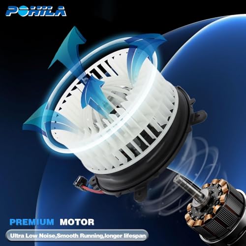 Image of HVAC Heater Blower Motor with Fan Cage Compatible with Mercedes-Benz CL500,S350,S430,S500,S600 2000-2006, Replaces 2208203142, A2208203142, PM4129, 76972, 2209060100