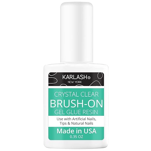 Karlash Super Strong Brush On Glue for Acrylic & Press On Nails, Perfect for False Nail Art, Glitter, Gems, White Clear Tips (1 Piece)