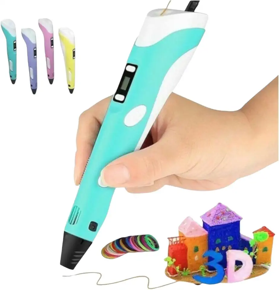 Caneta 3D Profissional Infantil com Display LED Digital com Kit de Filamentos Coloridos Brinquedo Educativo Criativo e Prático Presente para Crianças e Adultos Artistas