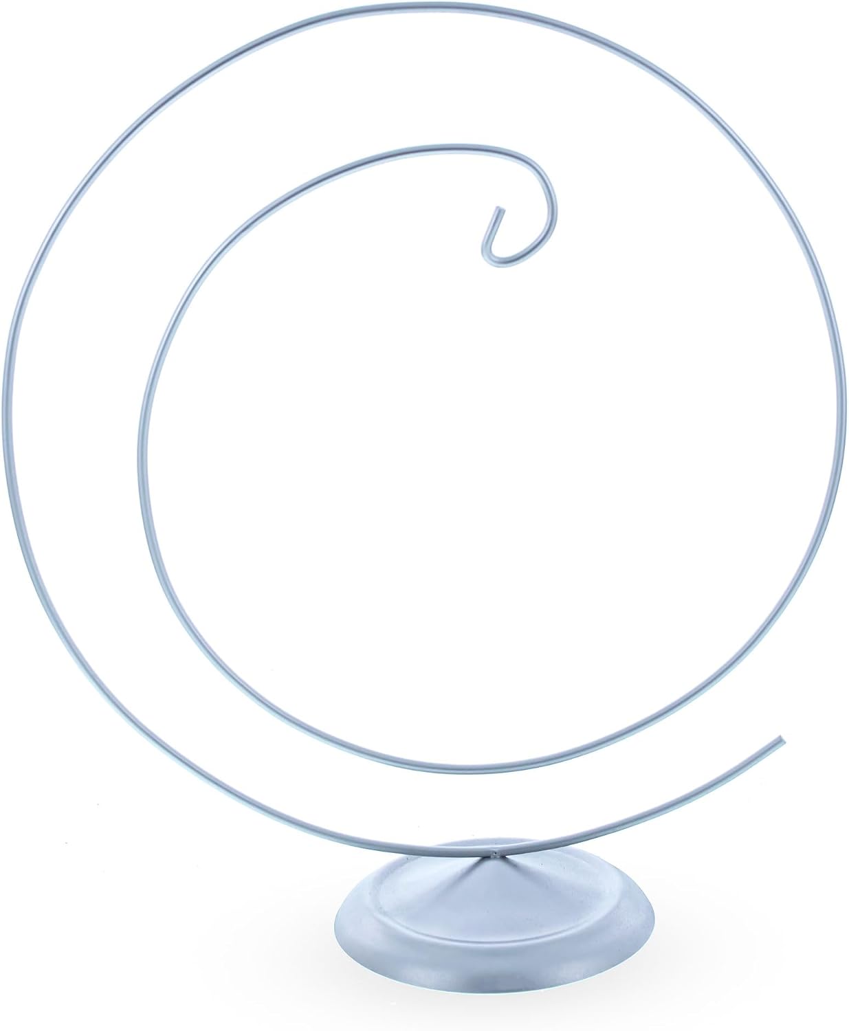 BestPysanky Art Deco Swirl Silver Metal Ornament Display Stand 10 Inches