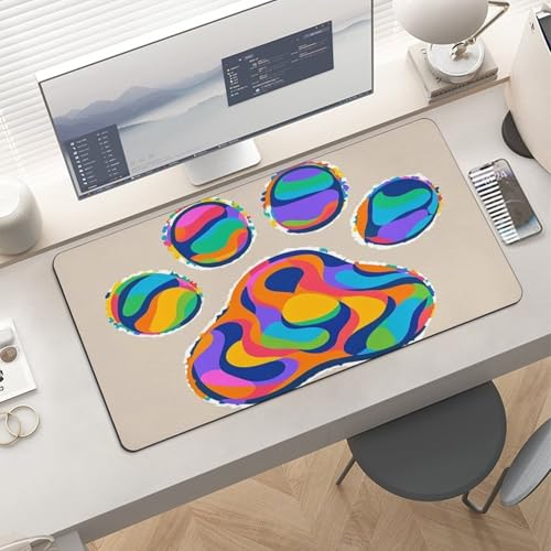 Protector de escritorio con diseño de patas de perro, grande y blanco miniatura 6