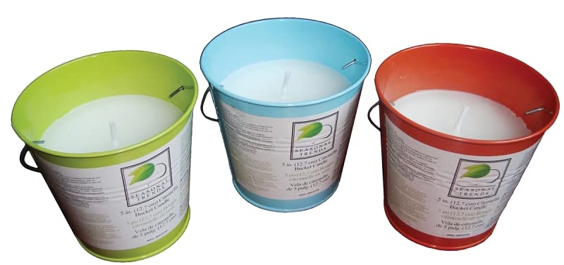 CANDLE BUCKET COLORED 5IN