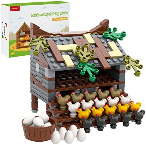 PIPART Farm Animal Chicken Coop Building Blocks Set, MOC Building Set Toy for Kids, Girls and Boys Age 8+ (190 Pieces)
