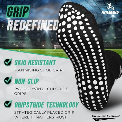 Men's Soccer Socks with Grips, Cushion Zones & Arch Support Bands for Women & Men (US 8-11)2