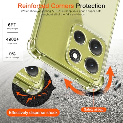 Image of Lustree Back Cover Transparent Case Compatible with Motorola G86 Power 5G | Clear + TPU Case with 4 Corner Air Cushion Protection & Camera Protection | Slim& Stylus Cover