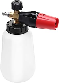 Auniq Adjustable Snow Foam Lance with 1/4 Quick Connector for Pressure Washer Gun, Foam Cannon 1 L Bottle Snow Foam Lance Soap Dispenser Jet Soap Dispenser Foam for Pressure Washer Jet Car Wash Gun