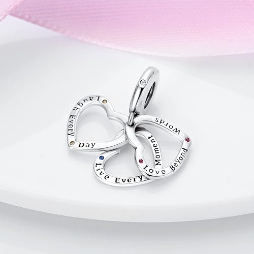 Miniatura 4 de Hapour Dijes de plata de ley 925 para pulseras de dijes, collar, joyería europea, dije, abalorios, abalorios, regalo de cumpleaños para mujeres,