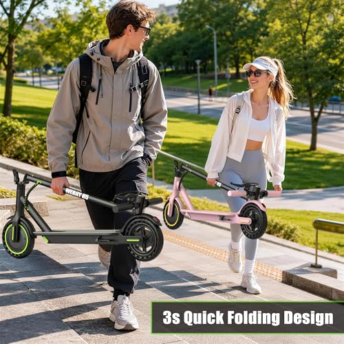 Image of WERHY Electric Scooter Adults, 350W /500W /1000W Powerful Motor, 19 MPH Max Speed, 16 /28 Miles Long Range, 8.5 inch Folding E Scooter with Dual Braking, Smart APP