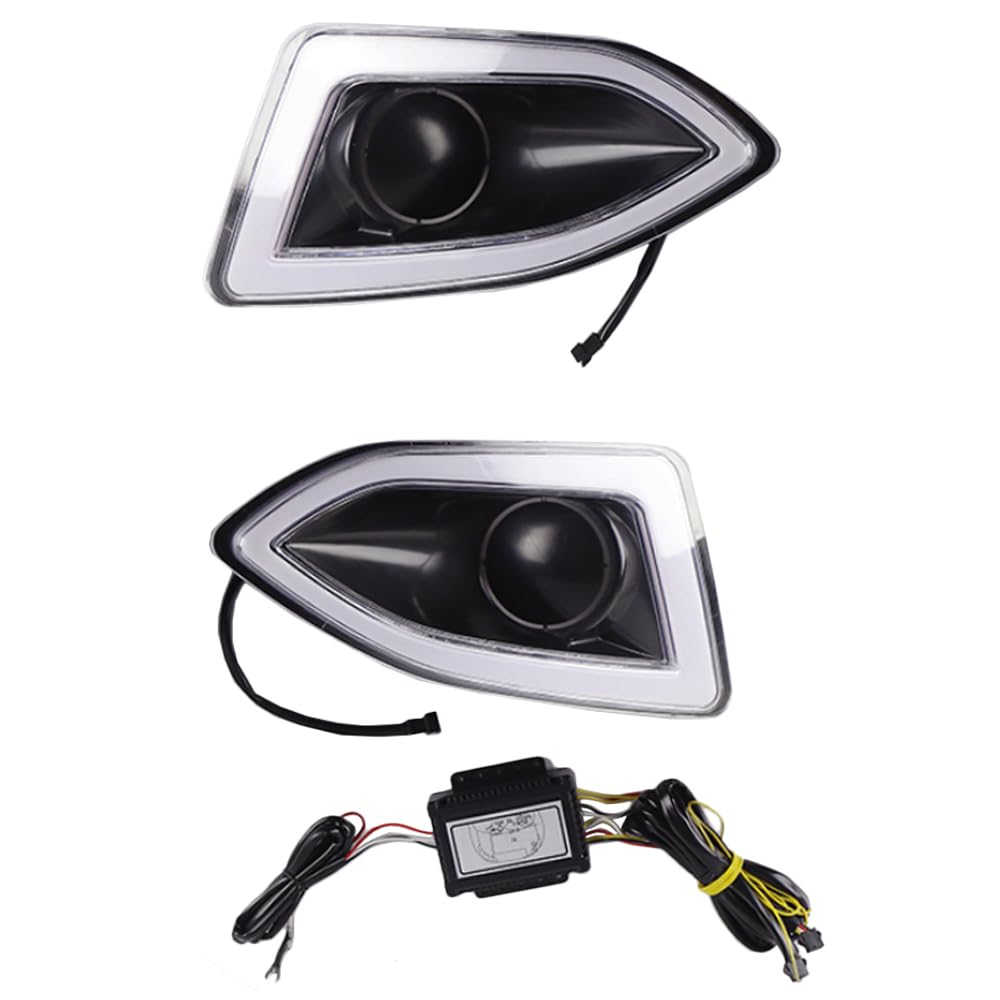 Lampada di guida a LED per paraurti anteriore con luce notturna blu, 3 colori MASO DRL, luci di marcia diurna, luce bianca con indicatore di direzione ambra, 2015-2018, compatibile con F0-RD Edge