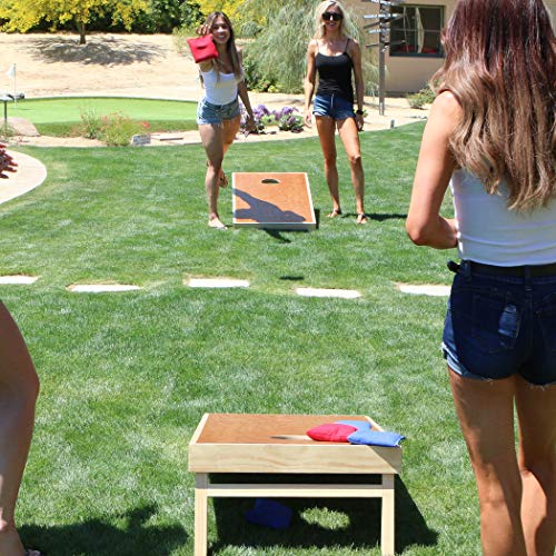Image of GoSports 4 ft x 2 ft Commercial Grade Cornhole Boards Set - Natural Wood Cornhole Boards, Choose from Different Bean Bag Color Combinations