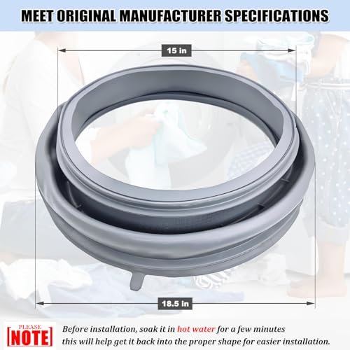 Image of W10290499 WPW10381562 Washer Door Bellow, W10381562 Washing Machine Door Boot Seal Gasket Replacement Parts AP6020669, PS11753988