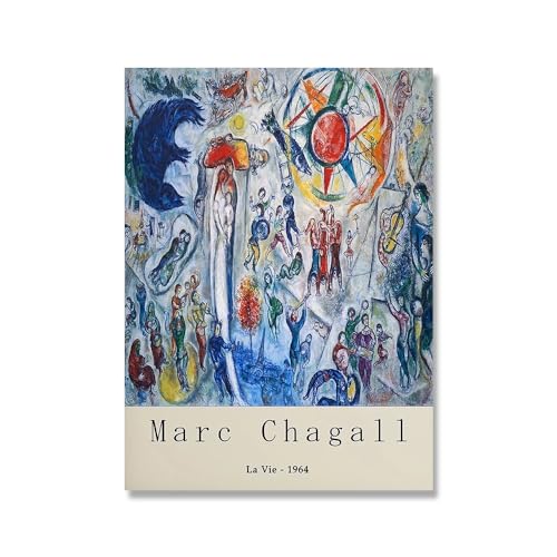 IPUDIS Marc Chagall Affiches La Vie Abstrait Peinture sur Toile Marc Chagall Wall Art Marc Chagall Estampes pour Salon Décor Photos 40x60cm sans Cadre