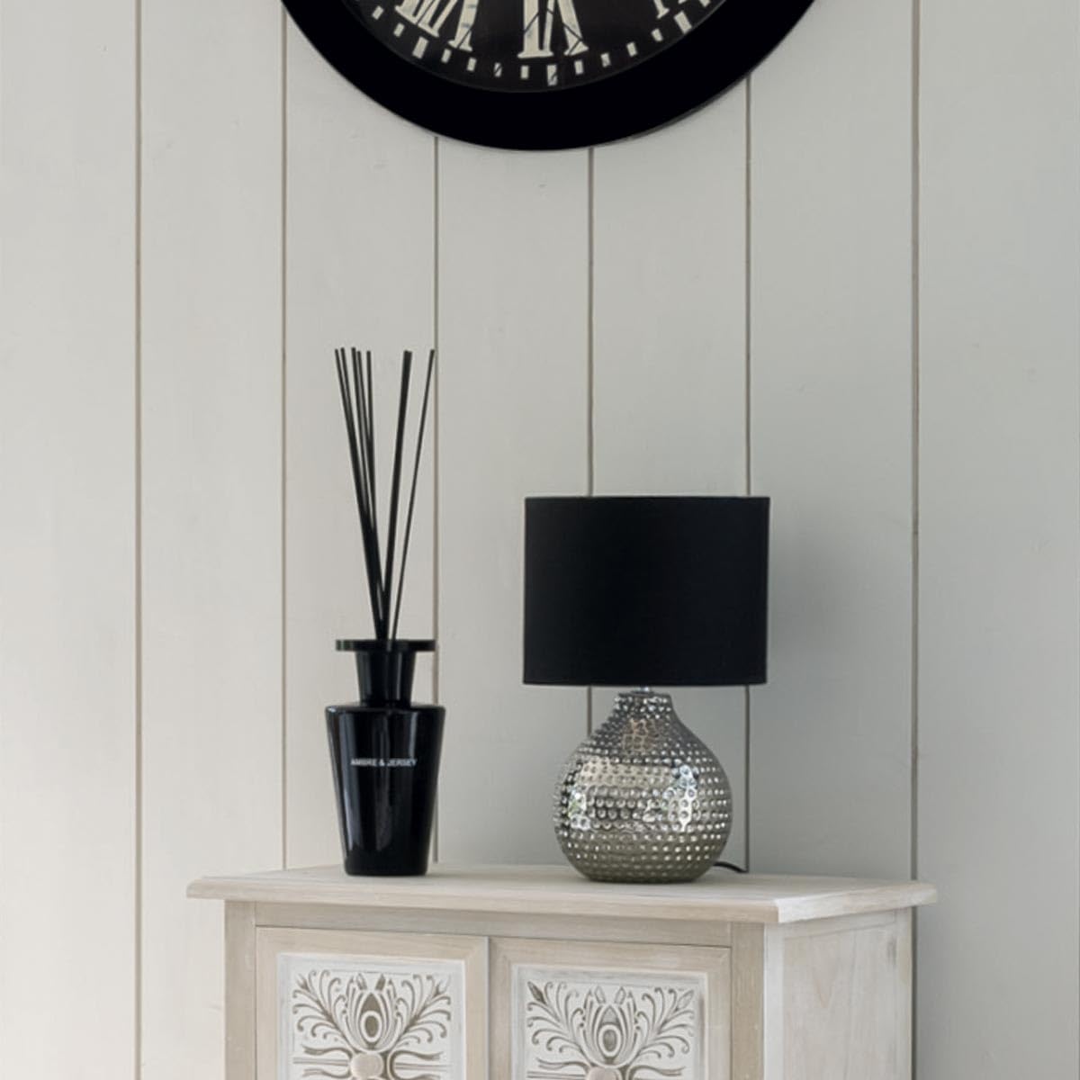 Atmosphera - Lámpara 'Mozo' plata - cerámica A. 38 cm