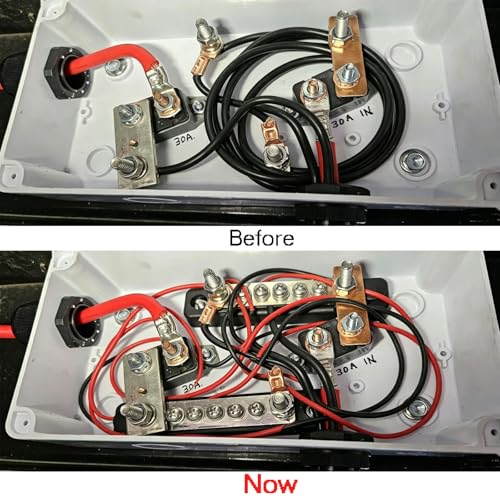 Bloc de distribution d'alimentation 12V LENKRAD avec plots M6 pour circuits renforcés - 4