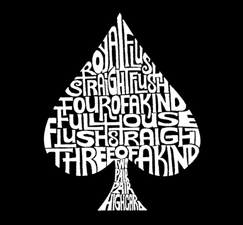 LA POP ART Drawstring Word Art Backpack - Order of Winning Poker Hands - Black2