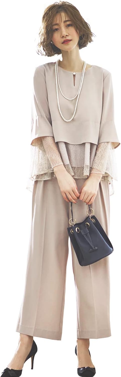 [ルイ ルエ ブティック] マルチスタイル セットアップ スーツ レディース ミセス ママ パンツスーツ セレモニースーツ パンツドレス カジュアル フォーマル 長袖 大きいサイズ 式 結婚式 オールシーズン