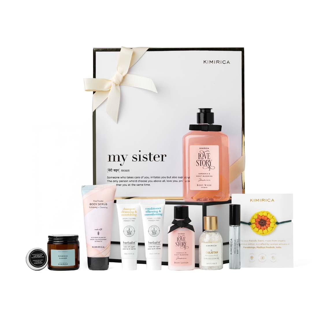 Kimirica Rakhi Gift Set For Sister & Bhabhi With Plantable Rakhi My Sister Premium Gift For Rakhi, Set of 11