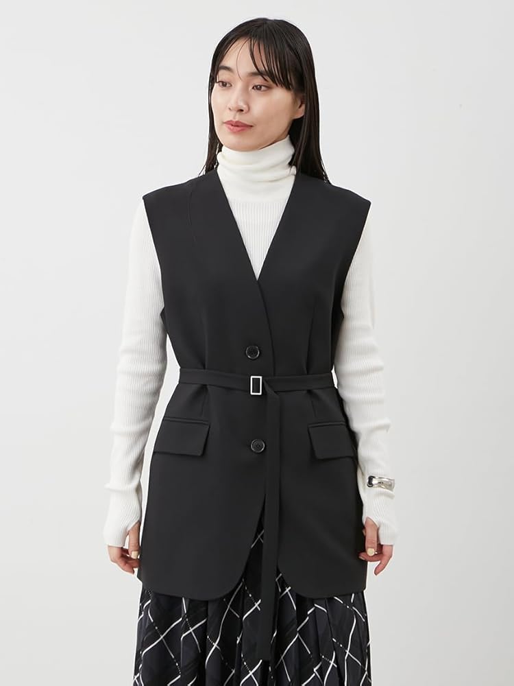 ミラオーウェン ボリュームコート レディース ダウンベスト 黒 ミラ ミラオーウェン ボリュームコート レディース ダウンベスト 黒 ミラ