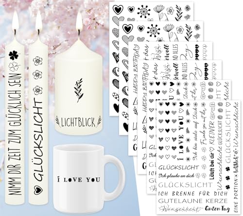 Tixlux 6 PCS Kerzentattoo Wassertransferdruck (200+ Muster...