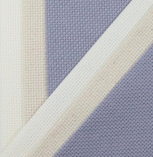 Image of KCS 4 /6 pc of 12 inch x 18 inch(30cmx45cm) 16 Count Cotton Aida Cloth Cross Stitch Fabric (6 pc,Antique White+Oatmeal+Light Steel Grey)