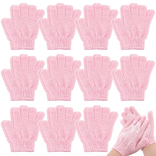 Gants exfoliants contre la peau terne : 30 paires en nylon rose pour retrouver une peau douce