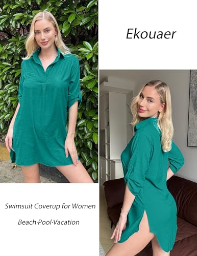 Image of Ekouaer Swimsuit Coverup for Women Bathing Suit Cover Up 2026 Summer Beach Vacation Outfits