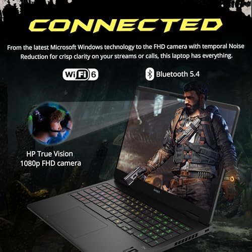 Image of HP Omen 16 inch FHD 144Hz Gaming Laptop, AMD Ryzen 9 8940HX, 16GB DDR5, 512GB PCIe SSD, NVIDIA GeForce RTX 5070, RGB Backlit Keyboard, FHD Camera, Wi-Fi 6, Windows 11 Pro, Black, 1TB Docking Station Set
