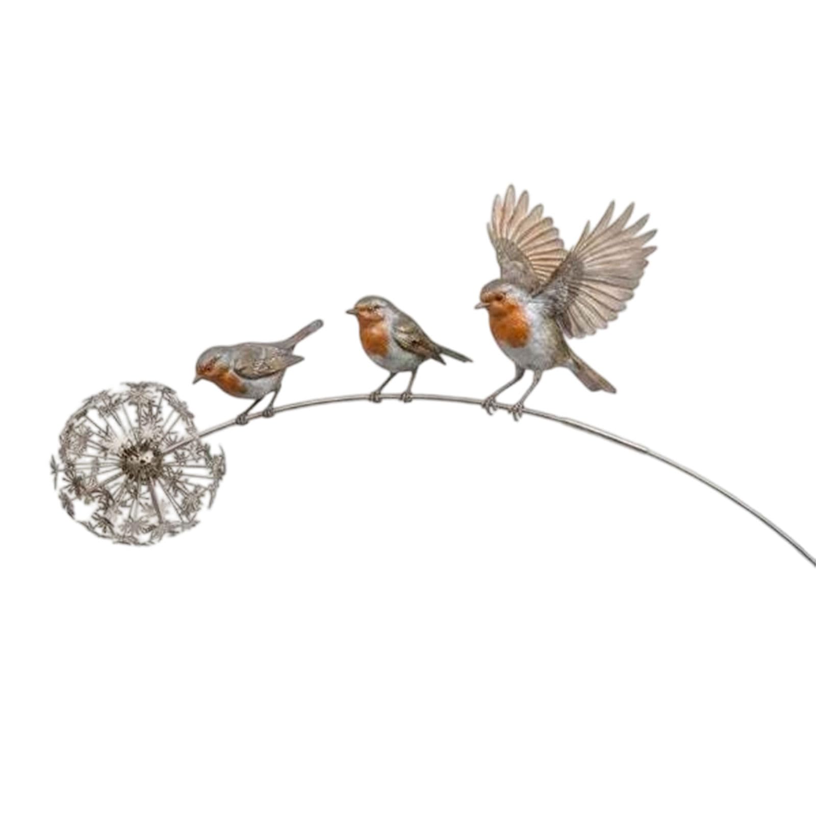 QRZMEDU Rustproof Garden Stake Iron Bird Sculpture Antique Garden Decoration Yard Patio Flower Bed Outdoor Decoration Permanent Outdoor Yard Art