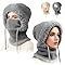 3 in 1 Beanie Hat for Women, Womens Balaclava Winter, Upgraded 3-in-1 Cold Knitted Hats Wind Resistant Hooded Scarf(Gray)