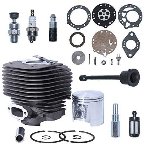 Haishine 58mm Cilindro Pistón Kit de Cilindro Motosierra para STIHL MS 070 MS360 TS350 para Zama Rb-42 Kit Junta Carburador Filtro de Aceite/Vela de Encendido Piezas Motor Motosierra