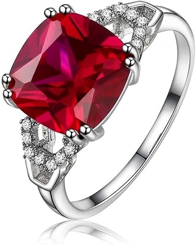 Fashion 925 stearling Silver Sapphire Anillo de mujer con piedras preciosas coloridas Anillo hueco cuadrado emb esmeralda rubí Anillo vintage