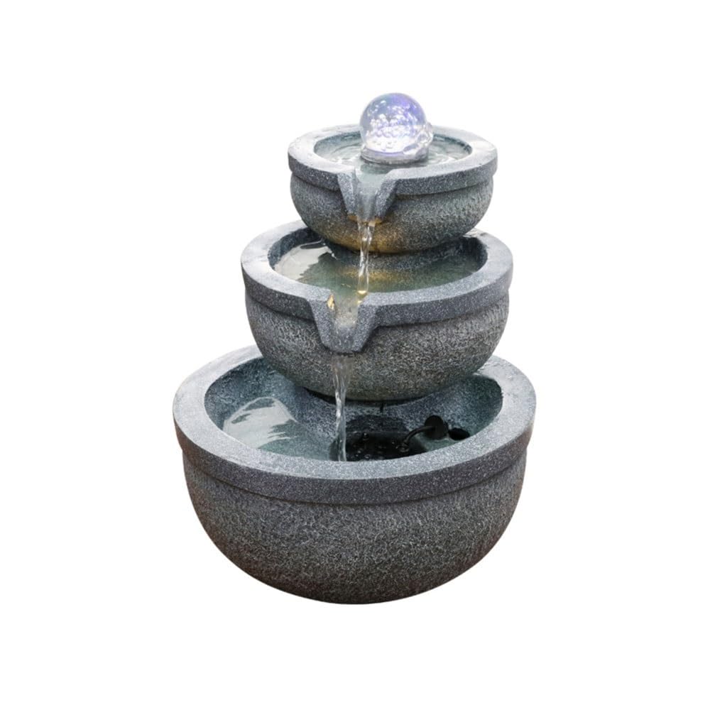 Desktop fountain Modern Running Water Ornaments Circulating Living Room Fortune Desktop Feng Shui Ball Humidification Desk waterfall decor