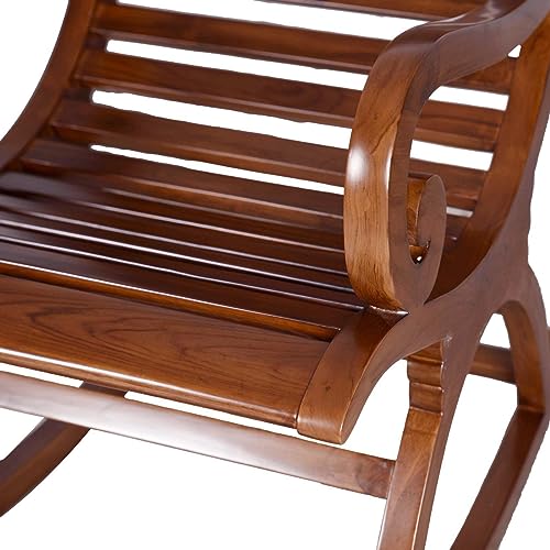 Image of VeLivings Solid Sheesham Wood Rocking Chair for Home Living Room and Outdoor Lounge | Wooden Rocking Chair for Adults | Armchair | Lawn Chairs (Honey Brown Finish)