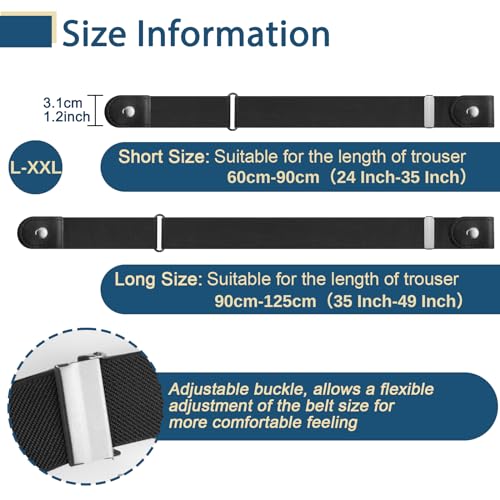 Image of 【4 Pcs】No Buckle Stretch Belt for Women and Men Elastic Waist Belt Invisible Belts for Jeans Pants