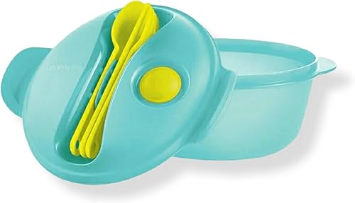 Tupperware Crystalwave Hot Food on The Go Set with Plus Stain Guard - Recalentable para microondas - Recipiente de almacenamiento de alimentos de