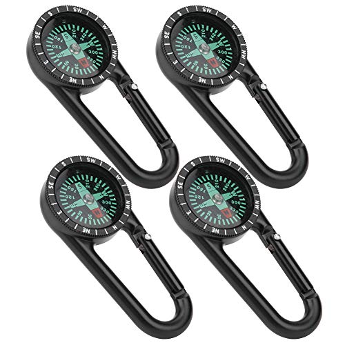 Junlucki Mini bússola, fivela multifuncional de navegação, bússola portátil de liga de zinco para ac