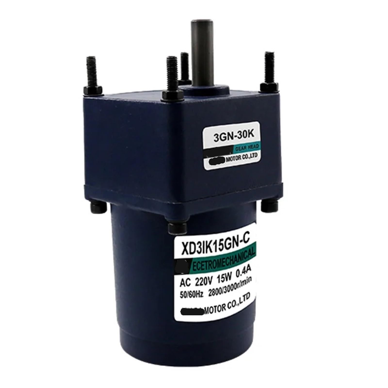 AC Motor De Velocidad Ajustable Motor Motorreductor de Engranajes de CA de 220 V y 15 W con Motor monofásico de capacitancia y Velocidad Fija, Motor pequeño(10rpm Only Motor)