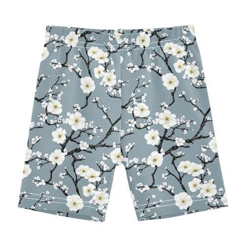 Sletend White Floral Soft Cotton Girls' Shorts Lightweight Elastic Waist Shorts for Summer Fun Ideal for Layering or Daily Outfits Available in 4T to 10Y
