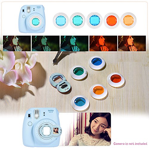 Andoer Kit de acessórios 13 em 1 para Fujifilm Instax Mini 8/8+/8s/9 com capa para câmera, alça, ade