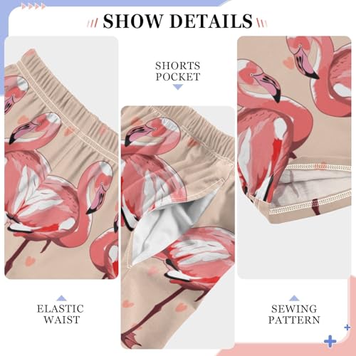 Pair Flamingo Boys Pants Boys Athletic Pants Long Pant for Boywith Pockets Wide-Leg Size 6-14Y4