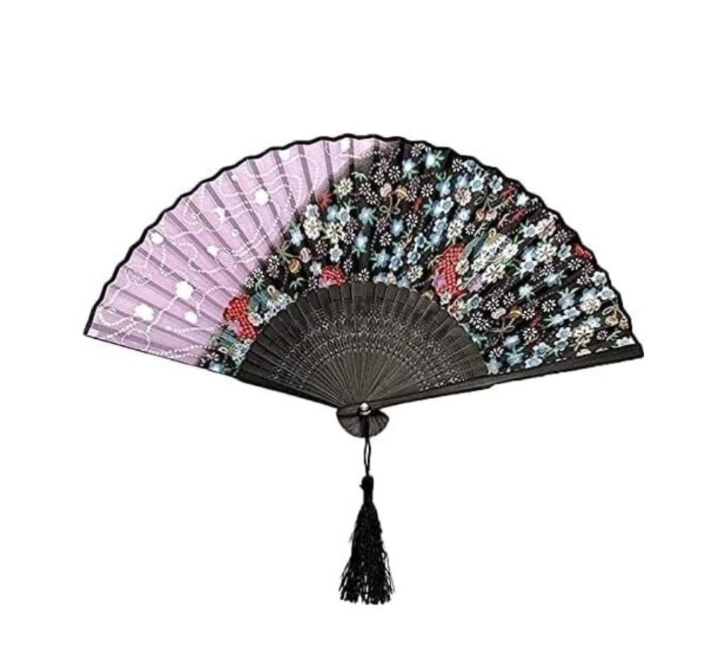 Abanico Plegable Chino Abanico de Papel Abanico De Mano De Seda De Estilo Chino, Abanico Plegable Con Estampado De Flores De Seda Hilada, Abanico Artesanal De Viento Para Mujer, Antigüedad Abanico Ple